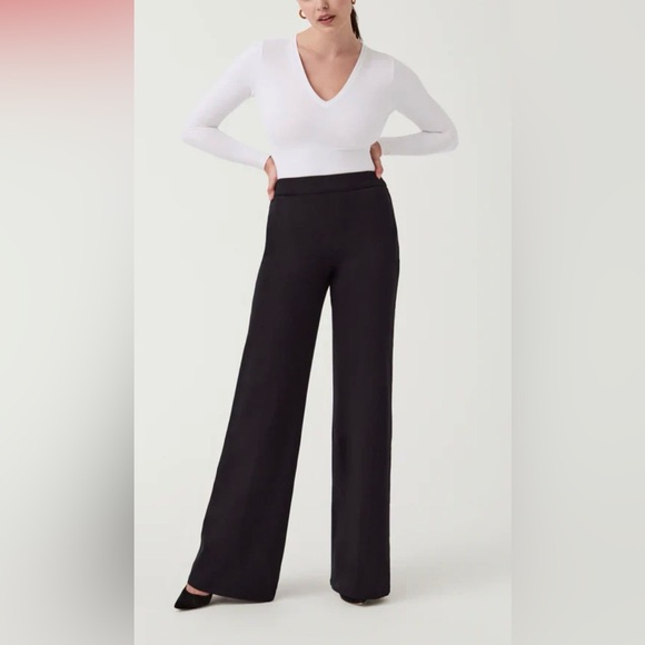 🛷Spanx The Perfect Pant Black Wide Leg Classic - Picture 4 of 13